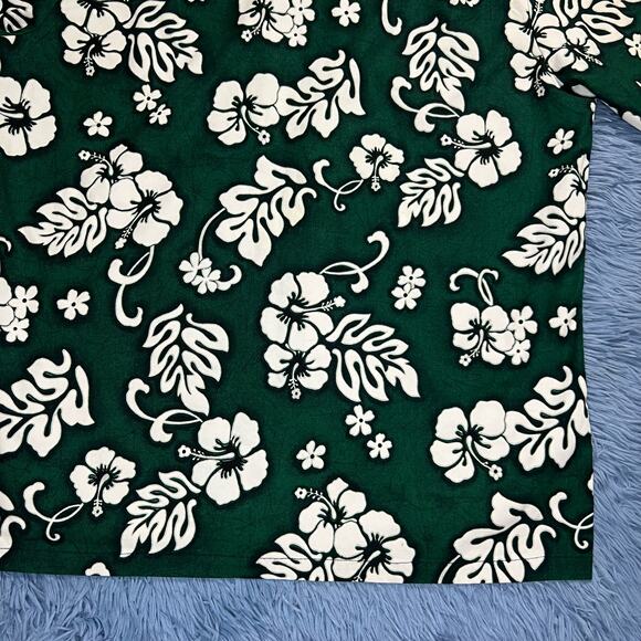 VINTAGE Pride Of Hawaii Floral Button Up Shirt Size XL Mens Summer Green 90s - Picture 8 of 12